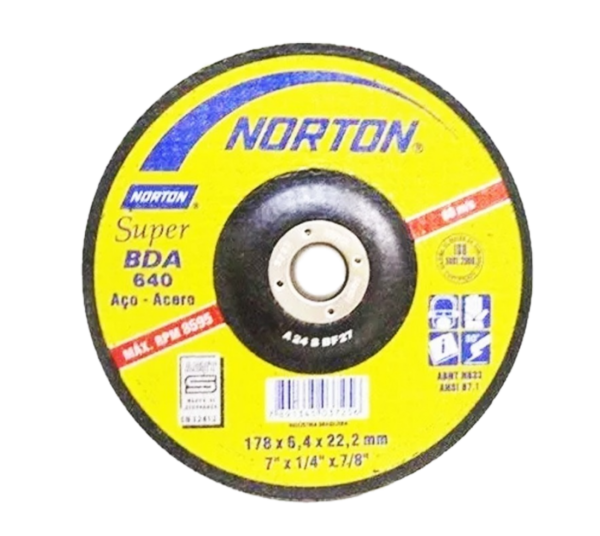 DISCO DESBASTE METAL BDA640 7"x1/4"x7/8" NORTON